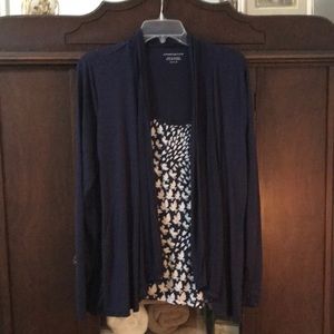 Charter Club Navy and White tank and jacket Combo